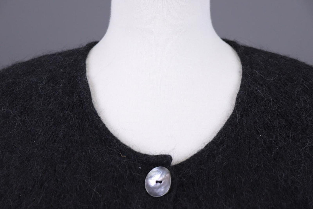 GUDRUN SJODEN Gray Alpaca Wool Knit Cropped Cardigan Sweater – Size S