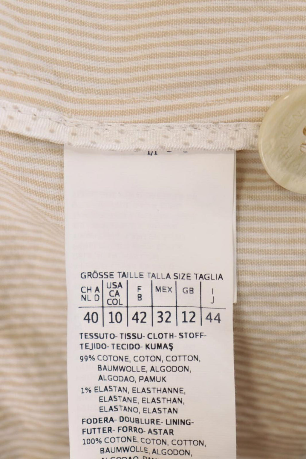 WEEKEND MAX MARA Beige Pinstripe One Button Blazer Jacket – Size USA 10