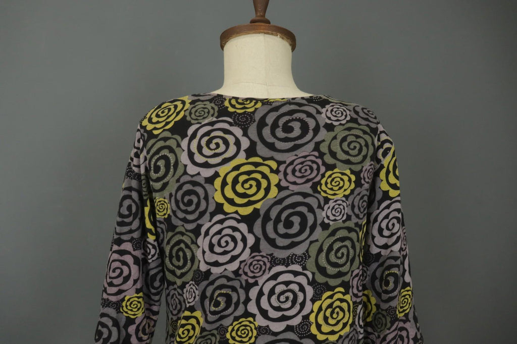 GUDRUN SJODEN Multi Floral Long Sleeve Round Neck Pullover Shift Dress – Size M