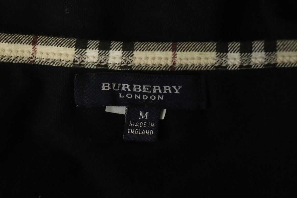 BURBERRY London Black Cotton Long Sleeve Round Neck Pullover Knit Top – Size M