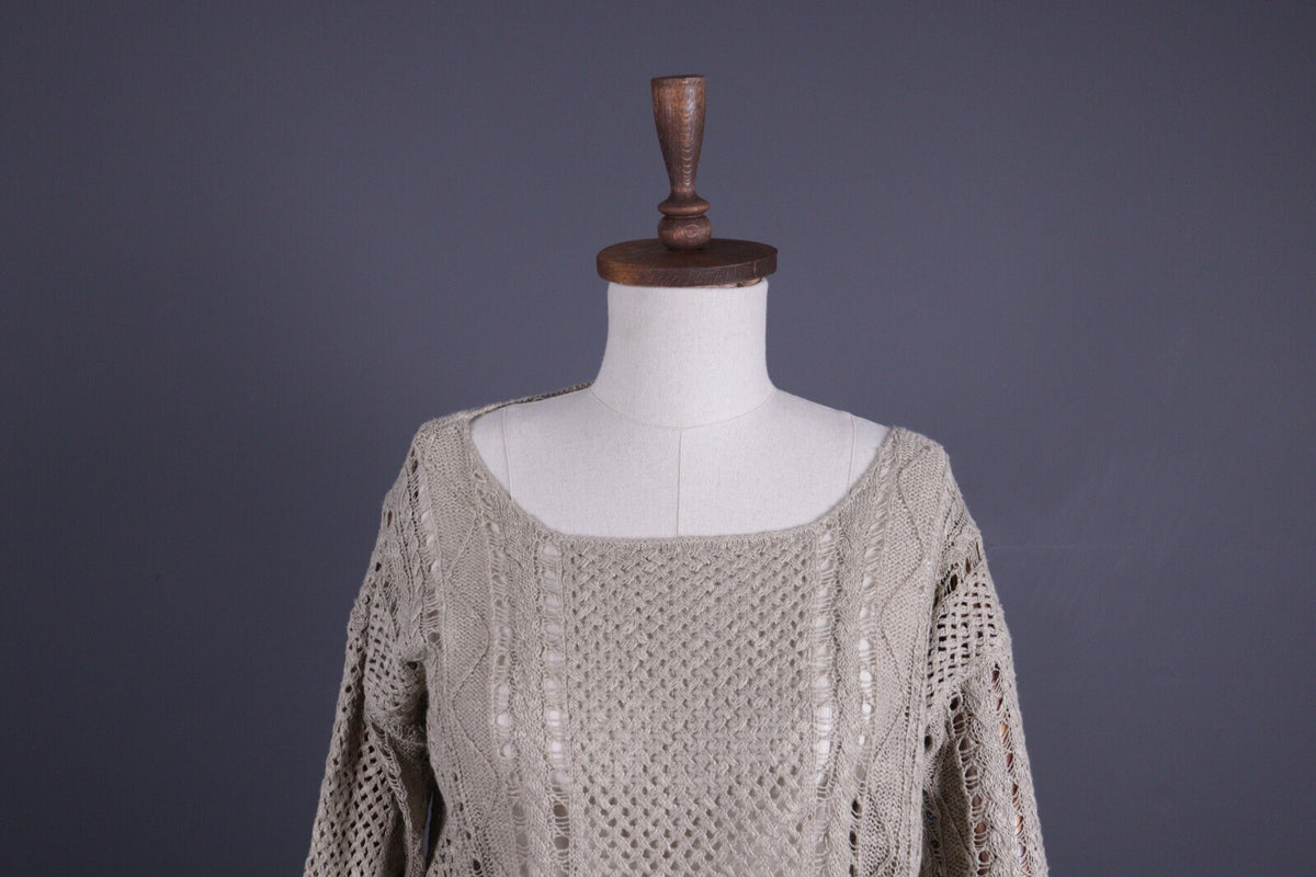 Denim & Supply Ralph Lauren Gray Linen Lagenlook Oversized Knit Sweater – Size M