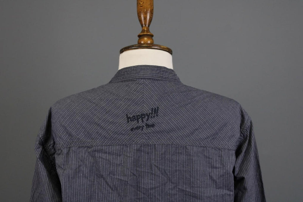 Desigual Blue White Striped 100%Cotton Regular Fit Long Sleeve Shirt Top – Size M – Used