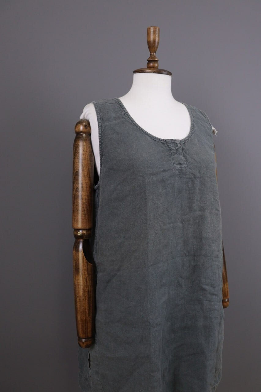 Oska Gray Linen Relaxed Lagenlook Oversized Tunic Dress – Size 4
