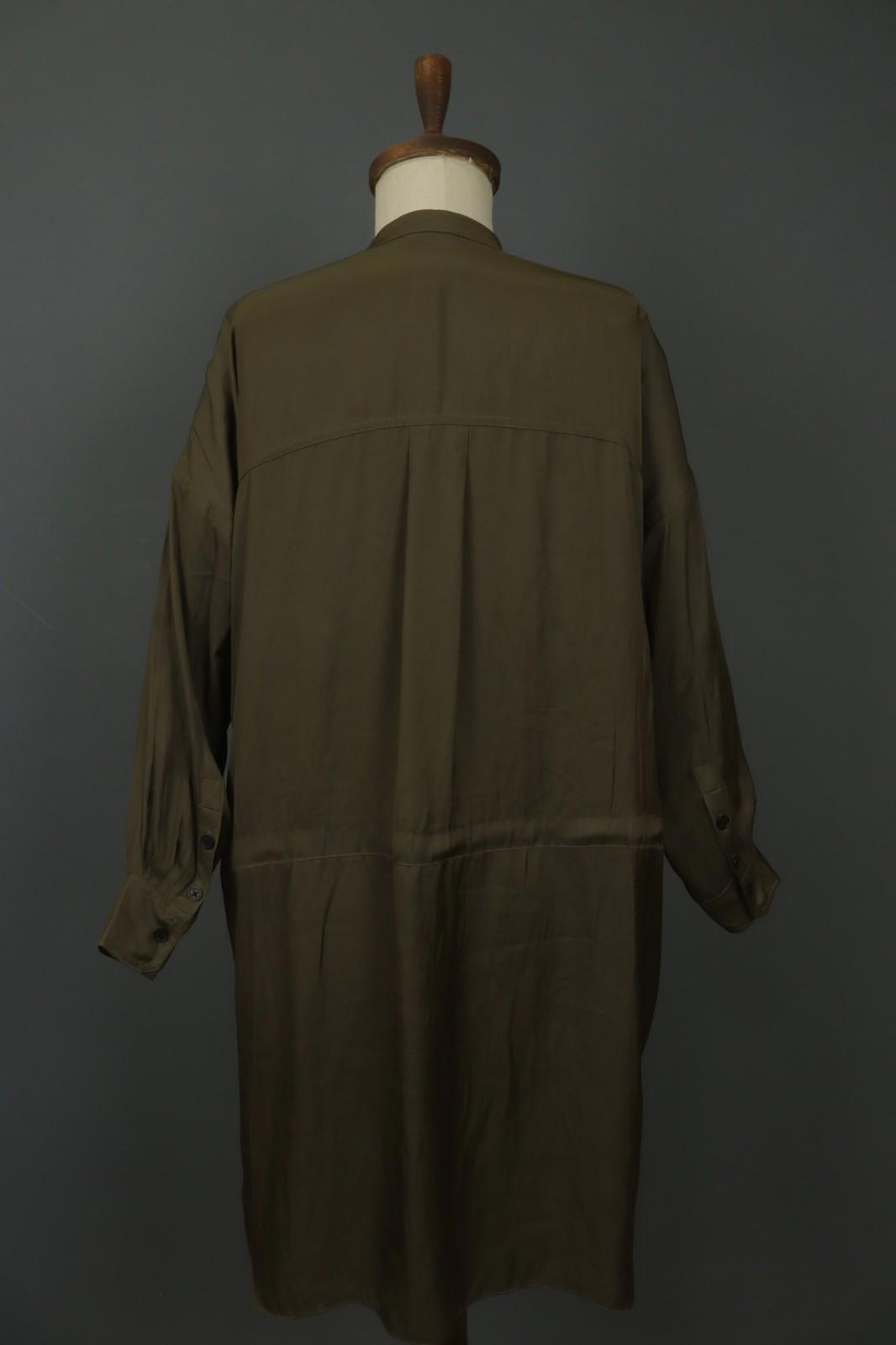 ZADIG&VOLTAIRE Green Long Sleeve Band Collar Button Front Shirt Dress – Size S