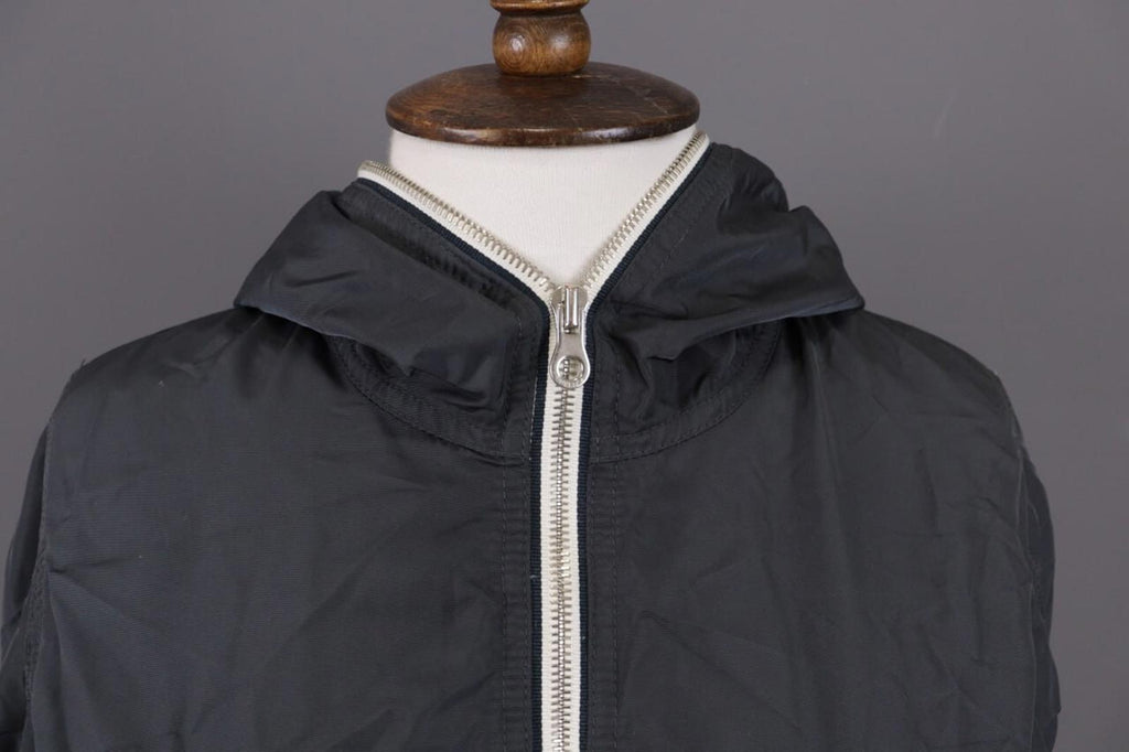 DUVETICA Blue Nylon Lightweight Hooded Full Zip Jacket – Size 46