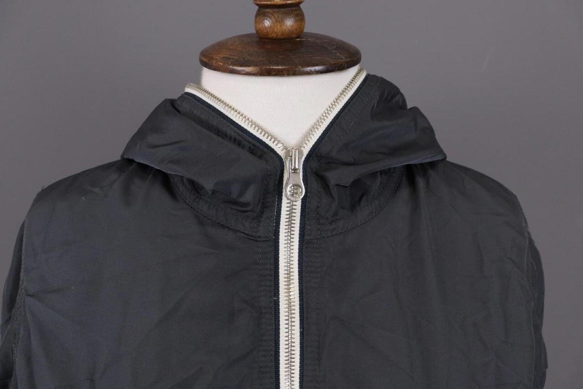 DUVETICA Blue Nylon Lightweight Hooded Full Zip Jacket – Size 46