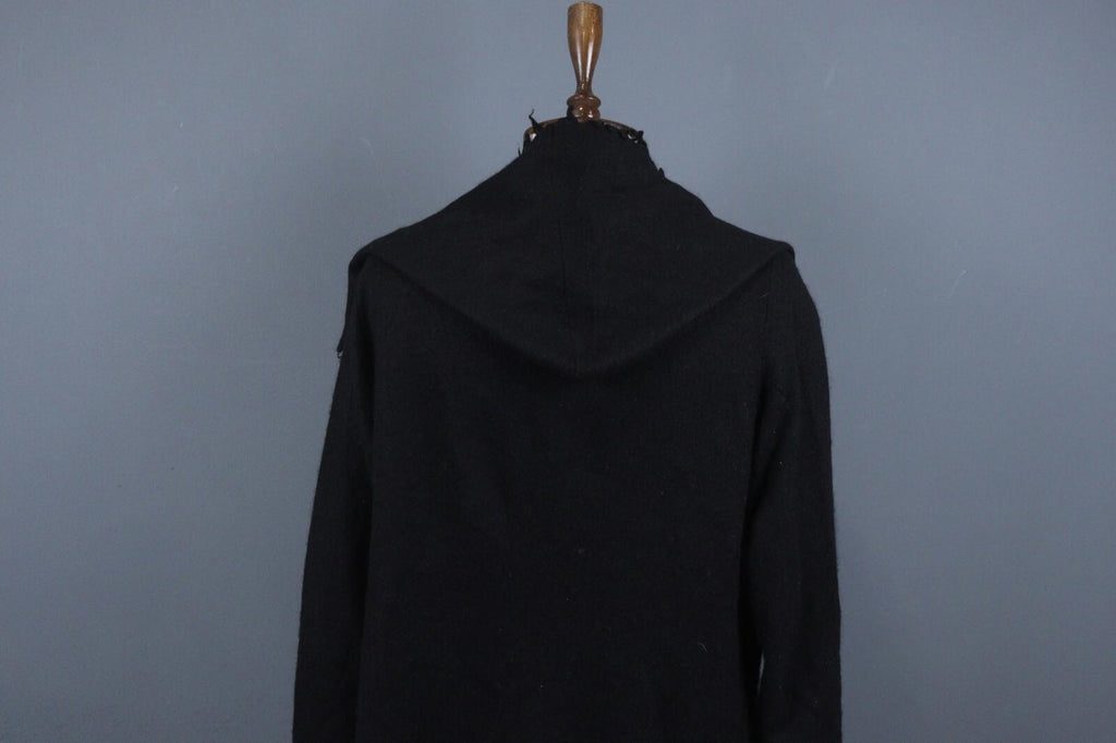 FABIANA FILIPPI Black Long Sleeve Button Front Cardigan Sweater Cape – Size M