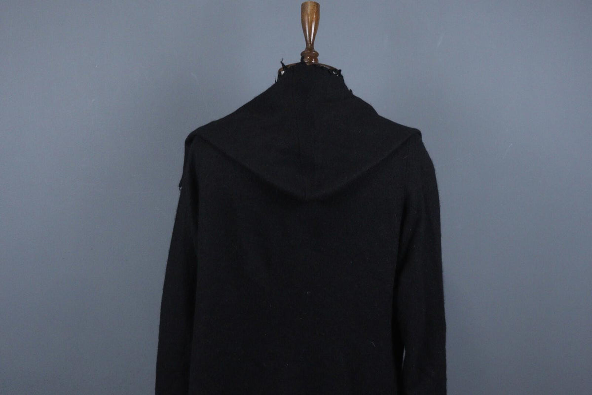 FABIANA FILIPPI Black Long Sleeve Button Front Cardigan Sweater Cape – Size M