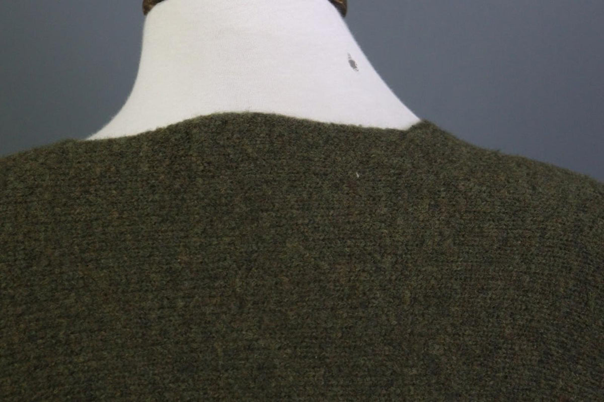 GRIZAS Green Wool Flower Knit Crew Neck Long Sleeve Pullover Sweater – Size XL