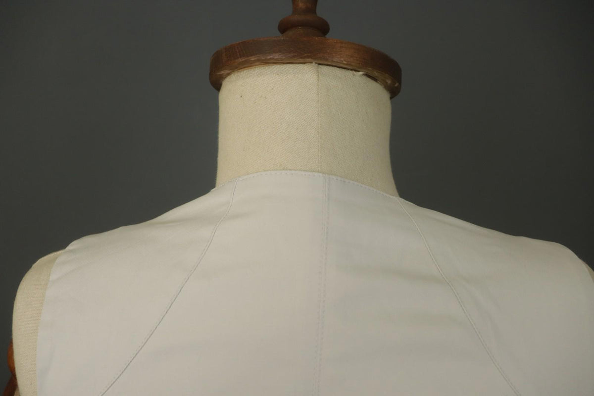 SARAH PACINI White Cotton Sleeveless V-Neck Full Zip Front Bodycon Dress – Size 0