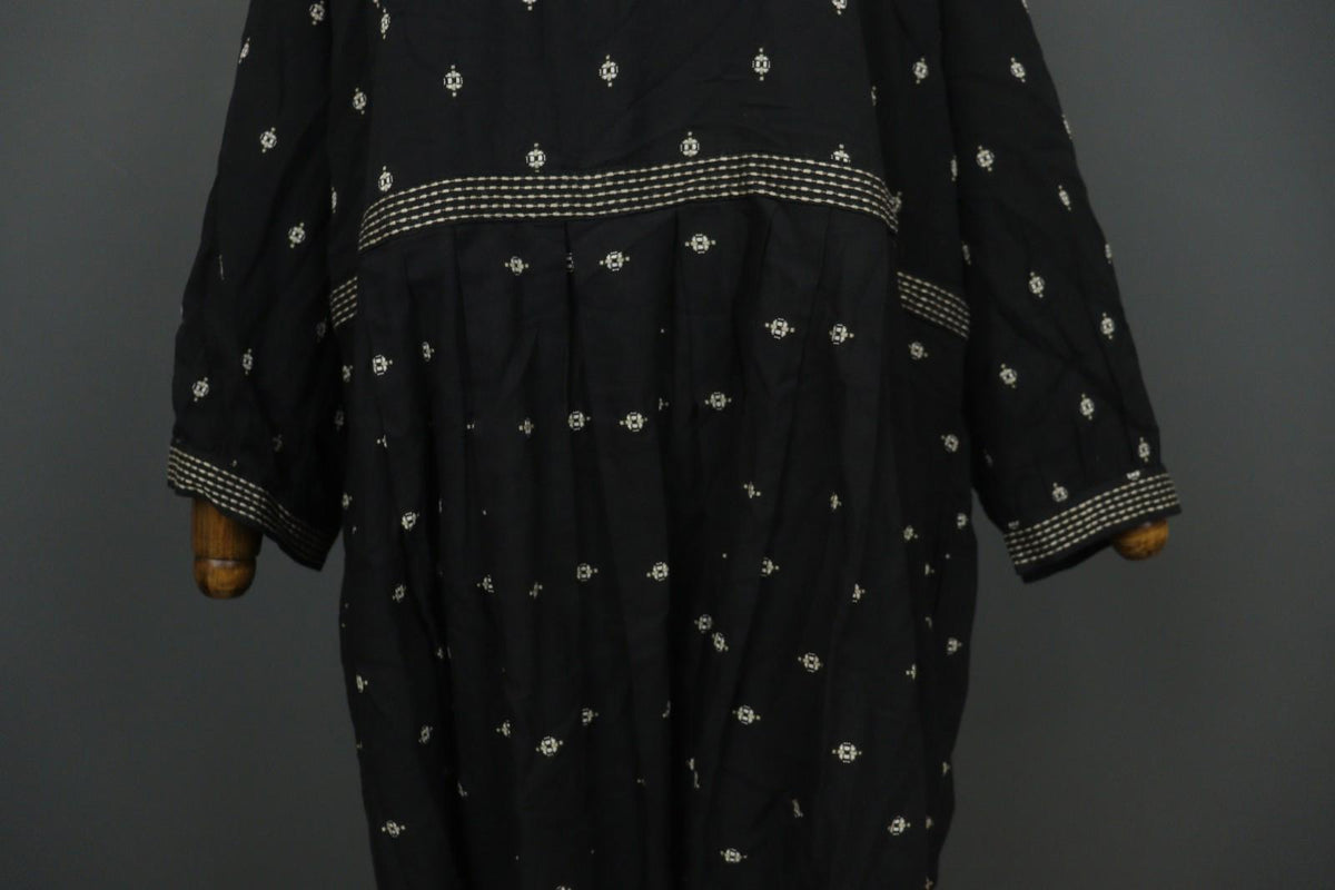 GUDRUN SJODEN Black 100% Organic Cotton Long Sleeve Sheath Dress – Size M/L