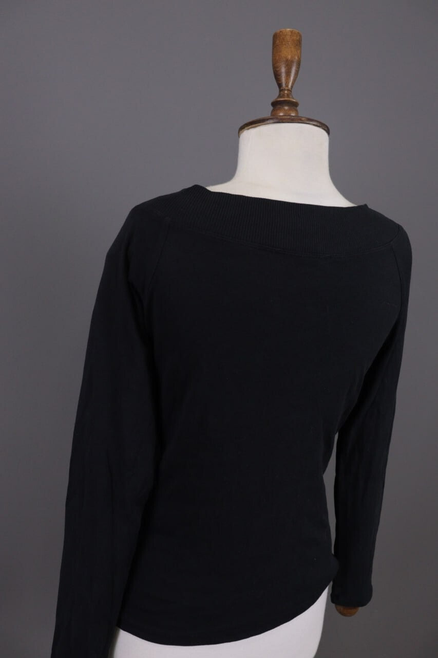 Lauren Ralph Lauren Black Leather Strap Cotton Sweater – Size M