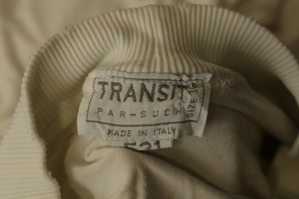 TRANSIT PAR SUCH White Raglan Sleeve Ribbed Hem Crew Neck Pullover Sweater Sz 3