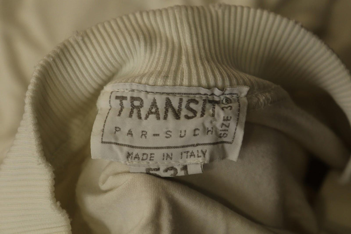 TRANSIT PAR SUCH White Raglan Sleeve Ribbed Hem Crew Neck Pullover Sweater Sz 3