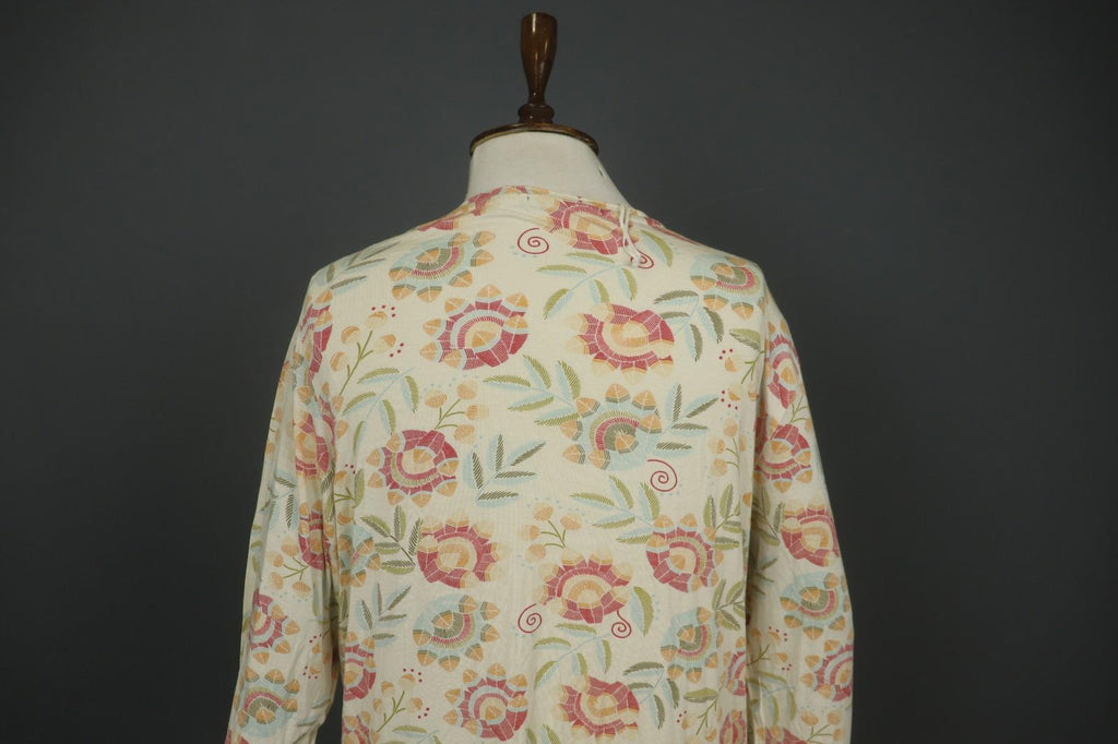 GUDRUN SJODEN Multicolor Floral Modal Long Sleeve Round Neck Shift Dress – Size L