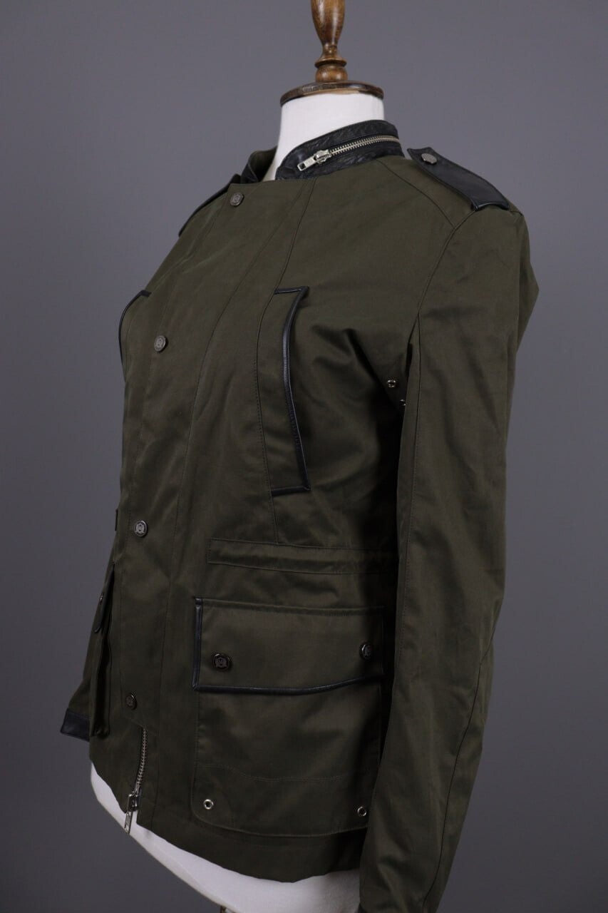 The Kooples Khaki Full Zip Multipockets Cargo Snap Jacket – Size XS