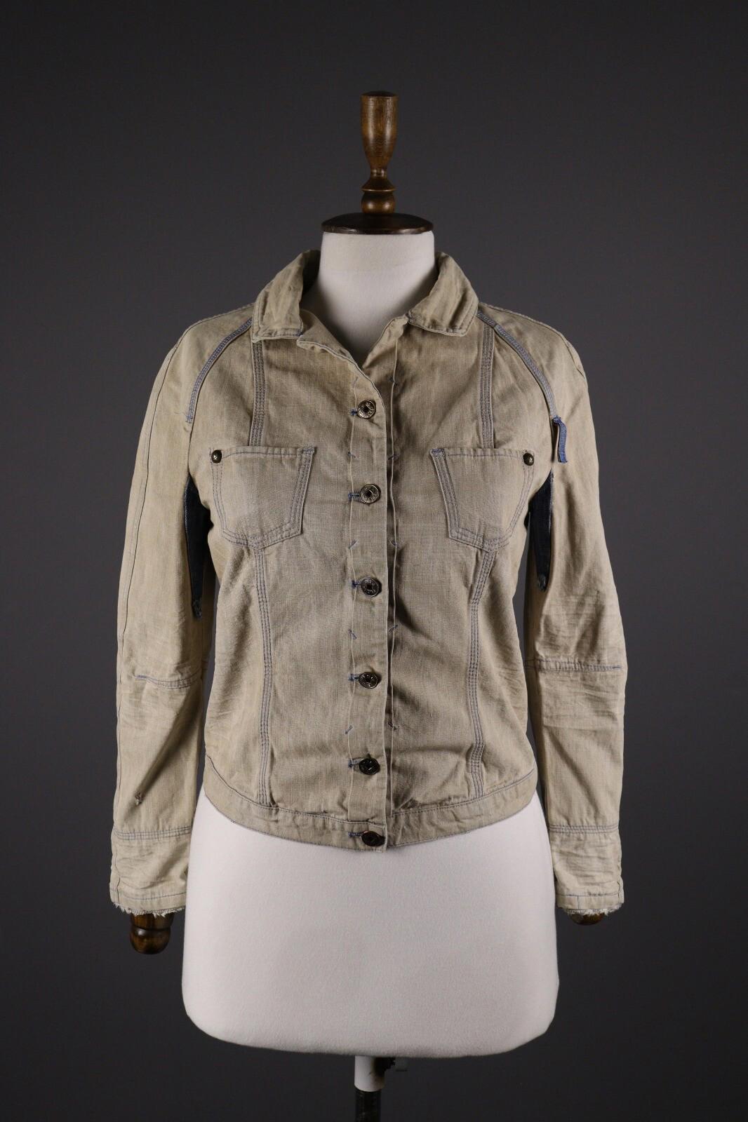 MARITHE FRANCOIS GIRBAUD Beige Denim Button Down Jacket – Size USA 27