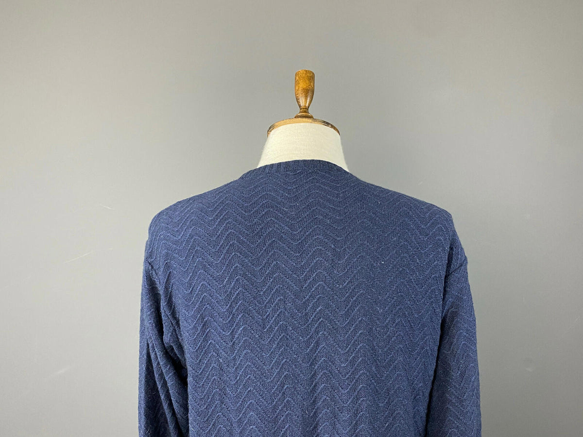 Vintage Men VALENTINO Viscosa/Nylon/Cashmere Blue Knit Sweater – Size 50