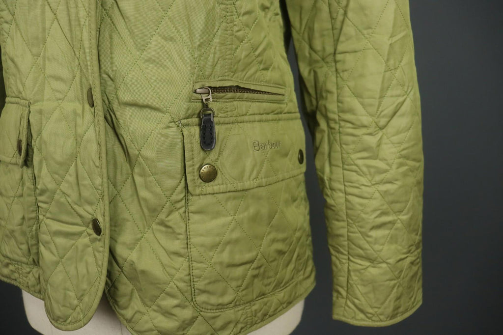 BARBOUR Green Long Sleeve Collared Flap Pocket Snap Front Quilted Jacket – Size 38