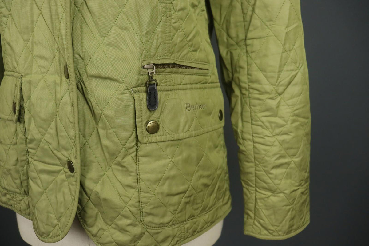 BARBOUR Green Long Sleeve Collared Flap Pocket Snap Front Quilted Jacket – Size 38