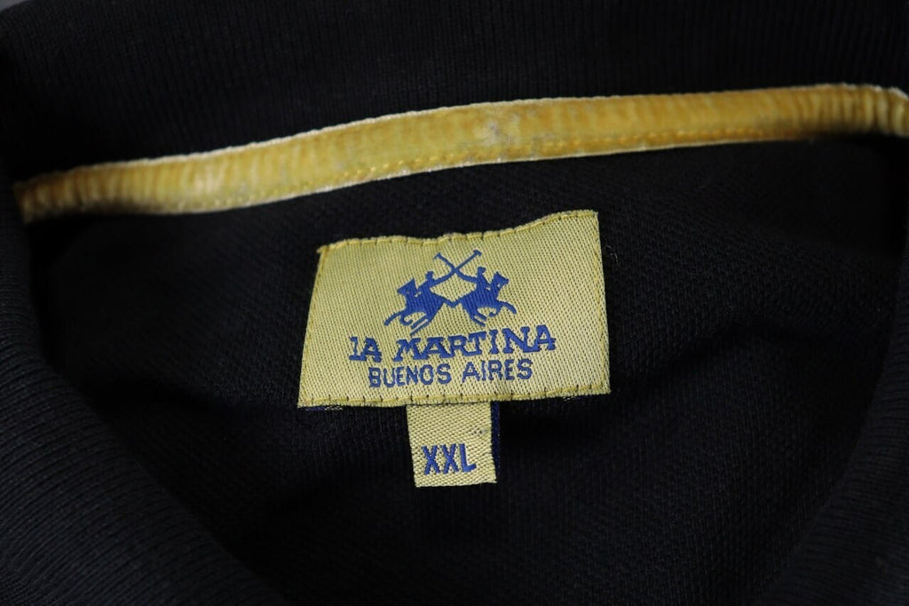 La Martina Buenos Aires #4 Black Long Sleeve Rugby Polo Shirt – Size XXL