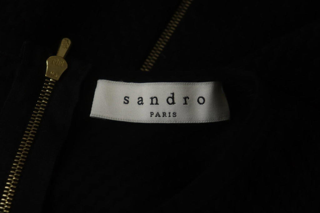 Sandro Black Sleeveless Regular Fit Crew Neck Back Zipper Blouse Top – Size 1