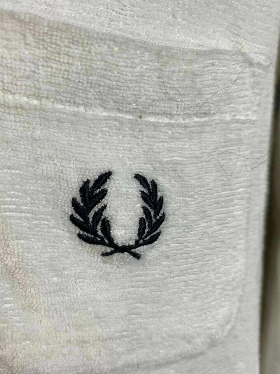 Fred Perry Reissues White Long Sleeze Full Zip Sweater – Men's S