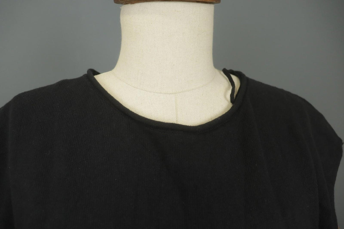 GUDRUN SJODEN Black 100% Cotton Cap Sleeve Crew Neck Pullover Shift Dress – Size M
