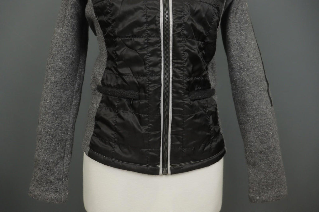 CAPRANEA Black Gray Slim Fit Long Sleeve Mock Neck Full Zip Jacket – Size 38
