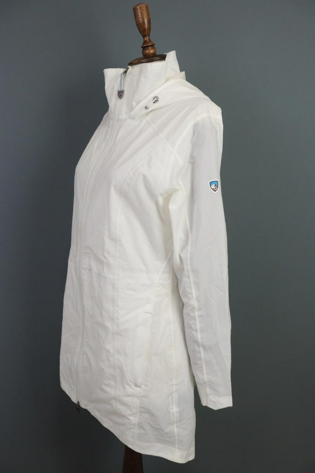 KUHL White Classic Fit High Neck Casual Long Sleeve Full Zip Hooded Jacket Sz M – Used