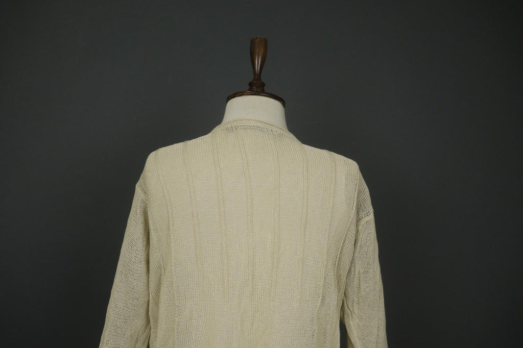 GUDRUN SJODEN Beige Knitted Long Sleeve Button Front Cardigan Sweater – Size XL