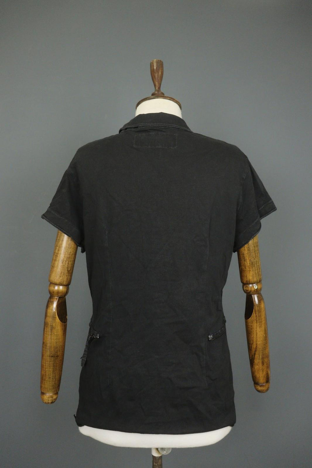 RUNDHOLZ DIP Black Casual Short Sleeve Collared Full Button Front Shirt – Size M