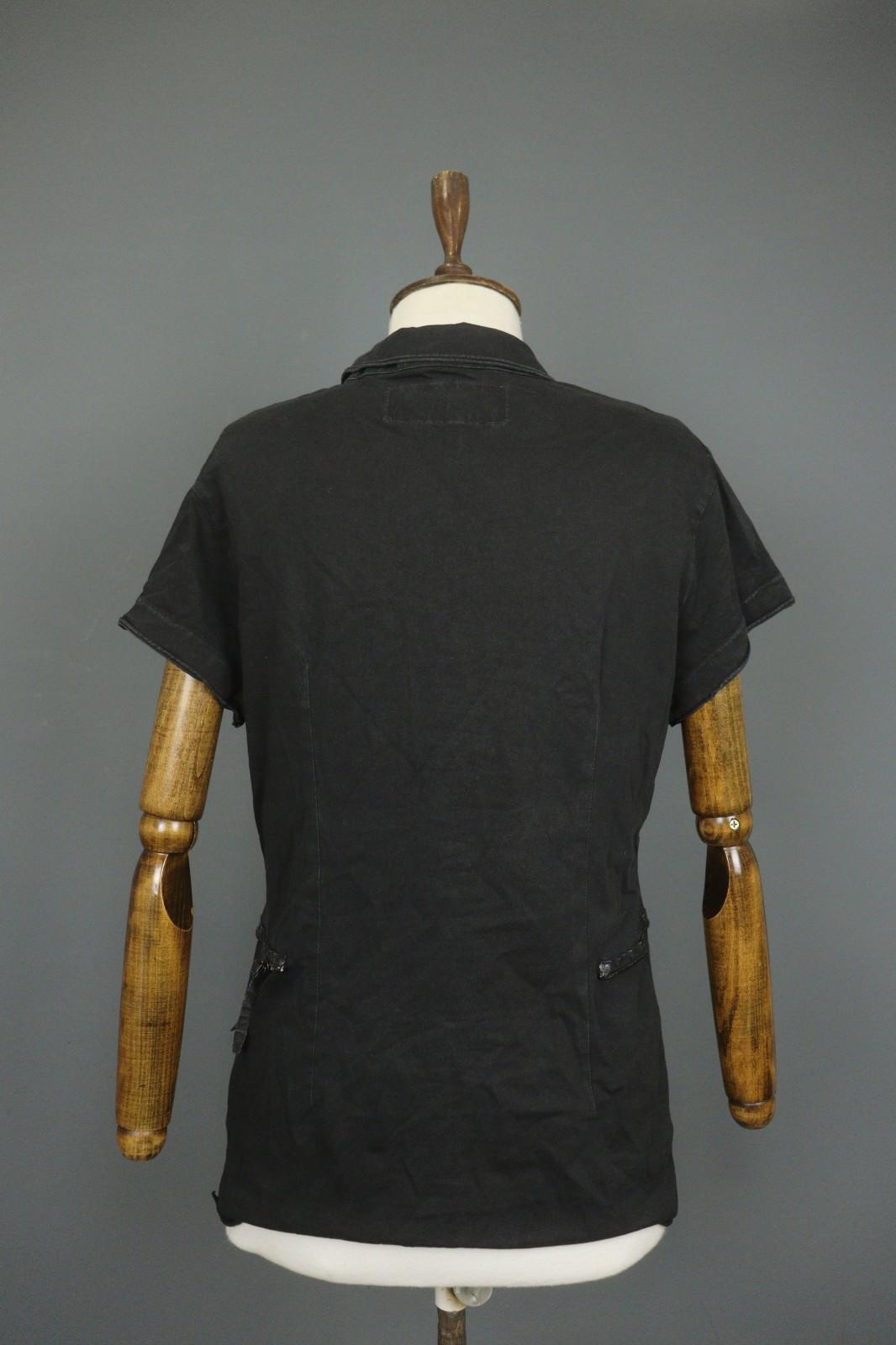 RUNDHOLZ DIP Black Casual Short Sleeve Collared Full Button Front Shirt – Size M