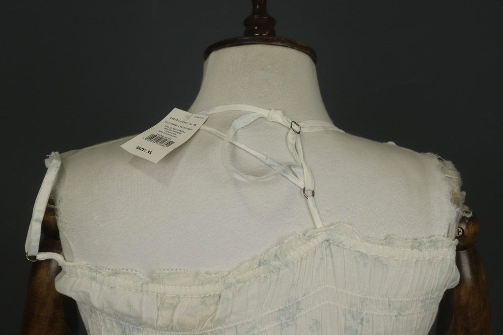 RALPH LAUREN Denim & Supply White Floral Spaghetti Strap Smocked Dress Sz XL