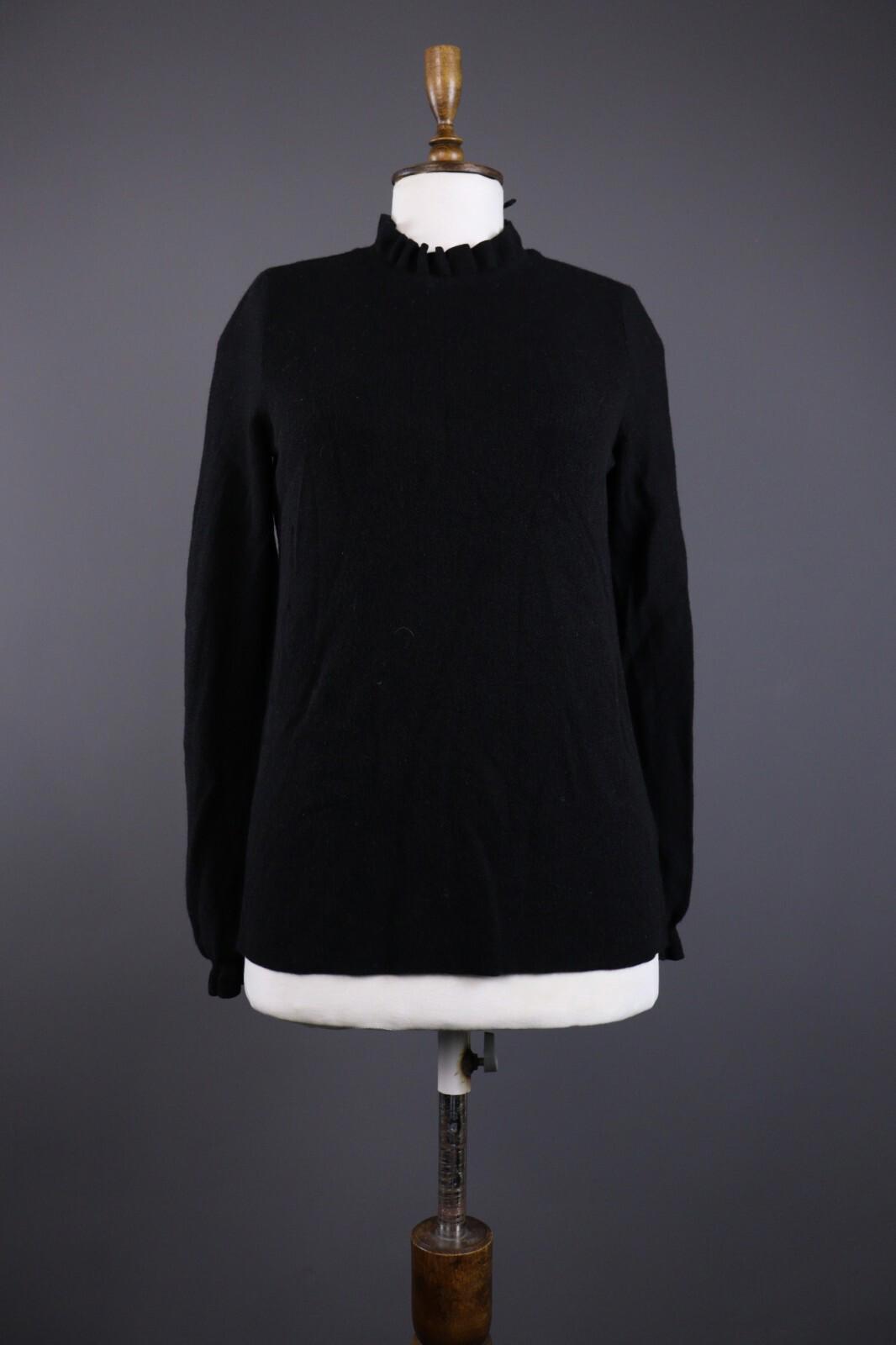 COS Black Wool Designer Long Sleeve Sweater – Size S