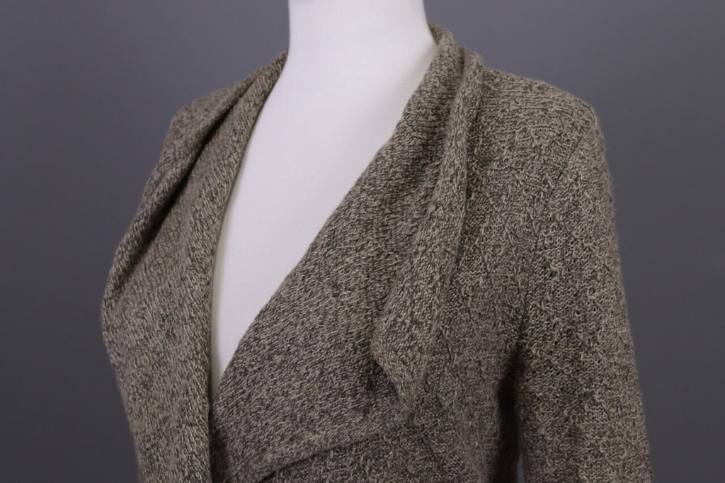 Used Lauren Ralph Lauren Brown Knitted Belted Coat Jacket – Size XS