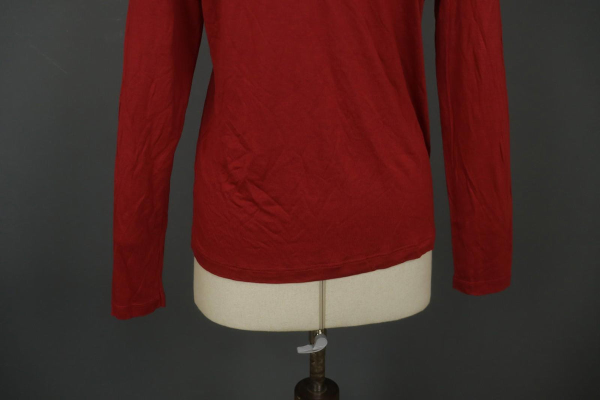 GUDRUN SJODEN Red 100% Modal Long Sleeve Crew Neck Pullover Blouse Top – Size L