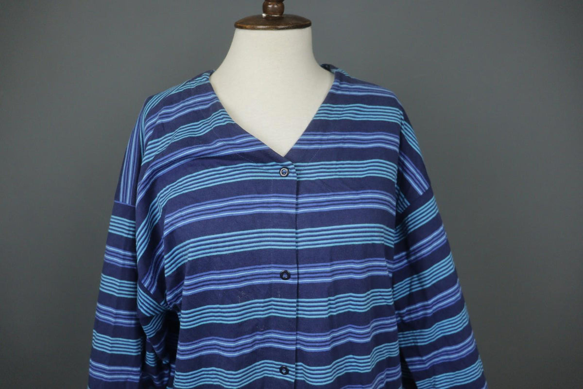 MARJA SUNA MARIMEKKO Navy Purple Striped Button Front Cardigan Sweater – Size XL
