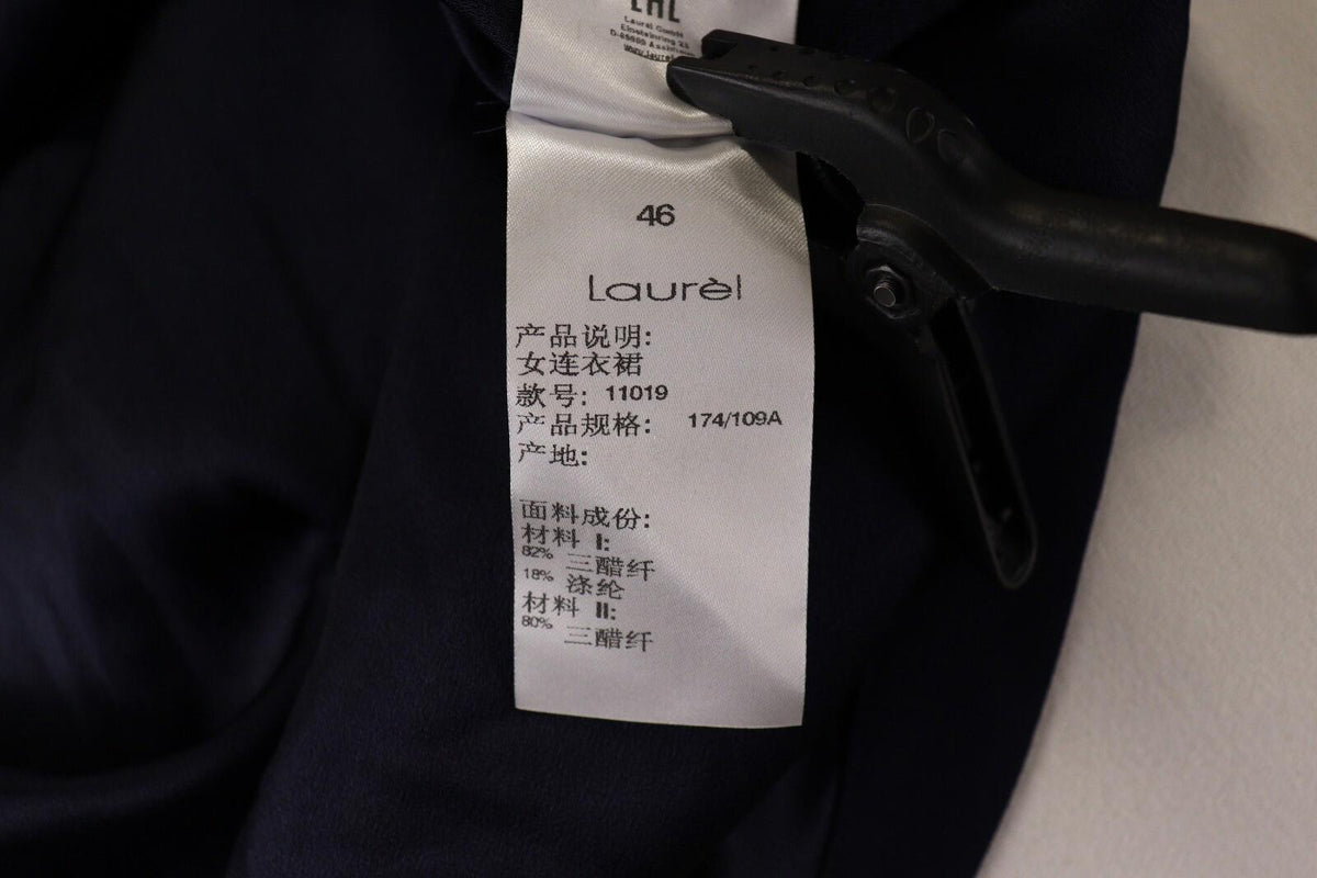 LAUREL by ESCADA Blue Long Sleeve Relaxed Blouson Midi Dress – Size USA 8