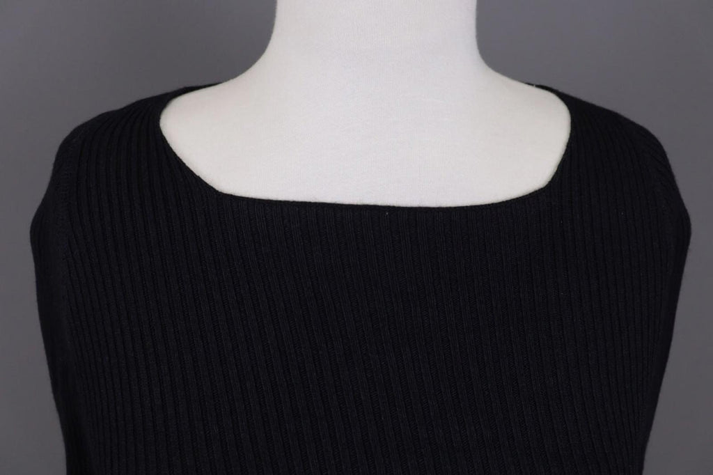 ANNETTE GORTZ Black Ribbed Cashmere Knit Cardigan Sweater – Size L