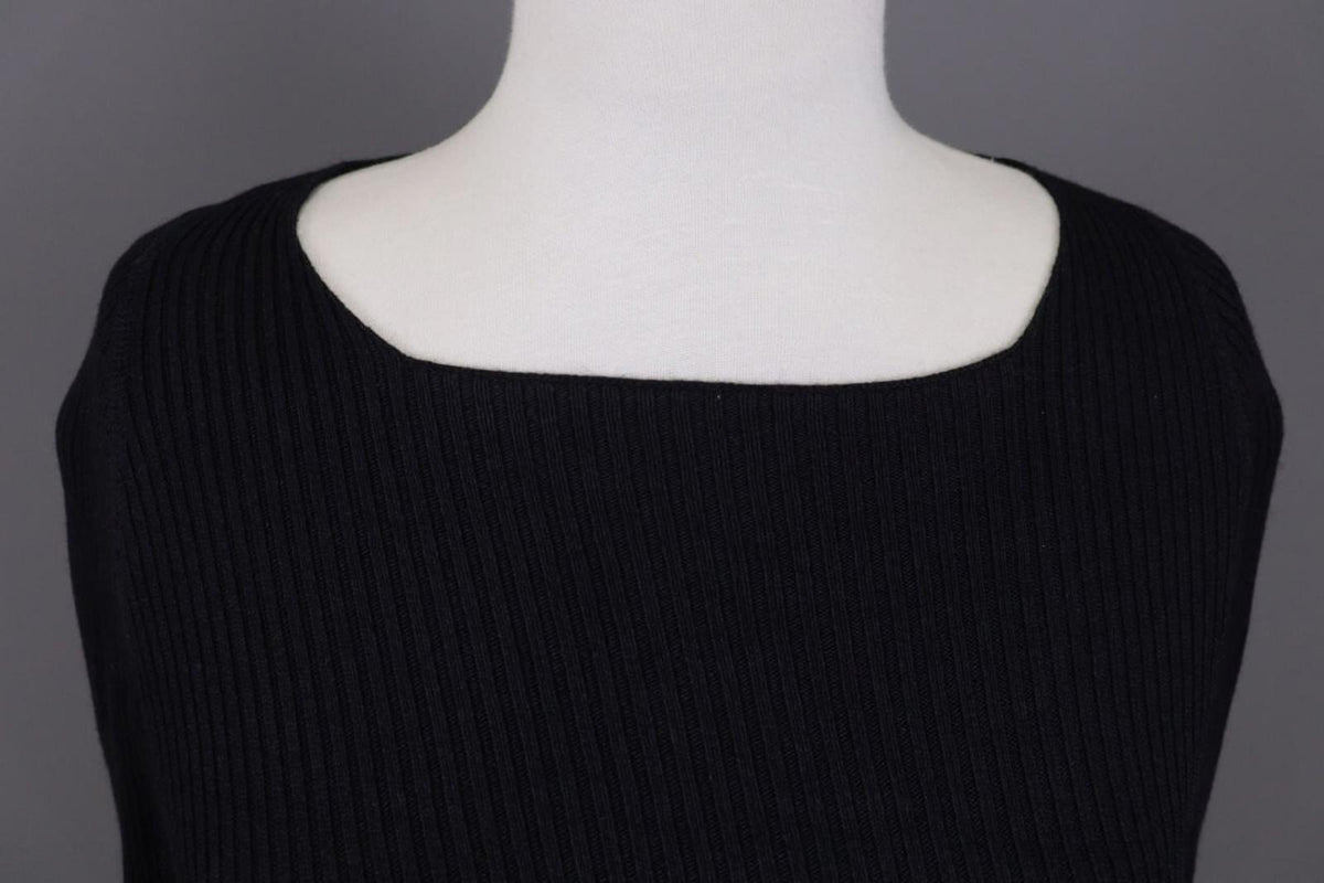 ANNETTE GORTZ Black Ribbed Cashmere Knit Cardigan Sweater – Size L