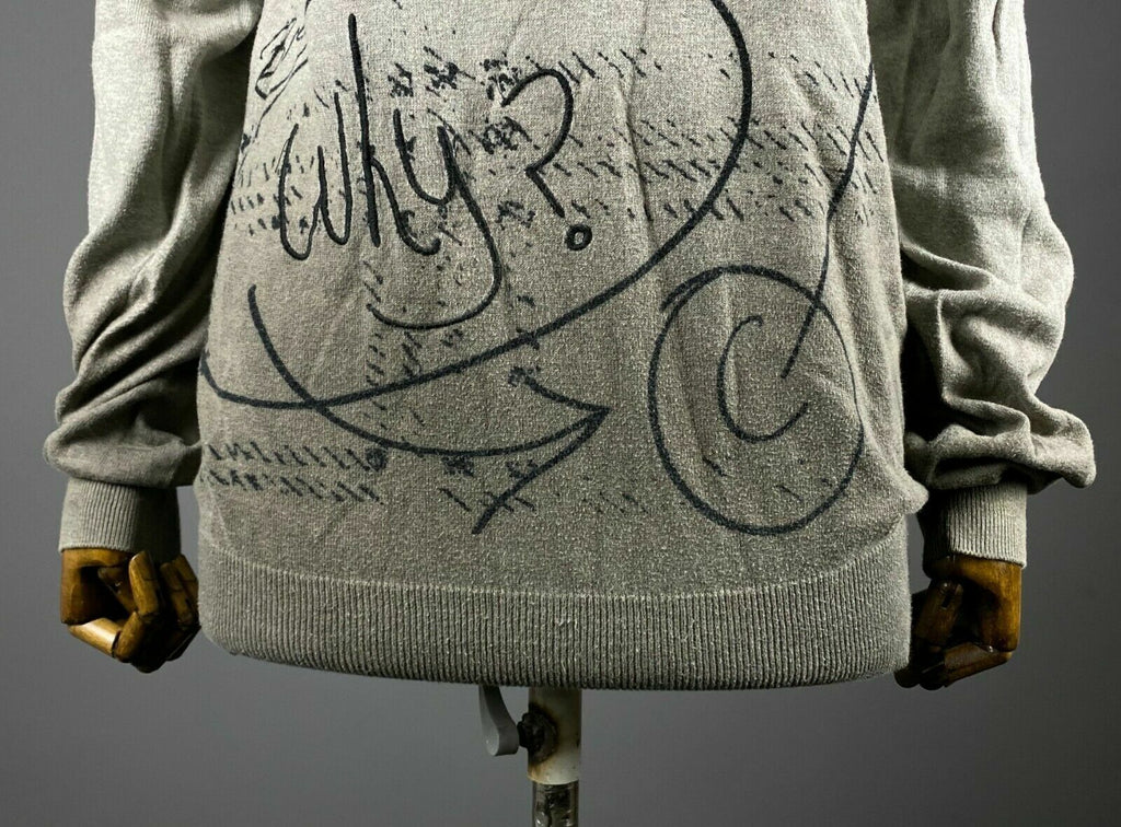 Desigual Why Grey Crew Neck Cotton Jumper Sweater – Women's L
