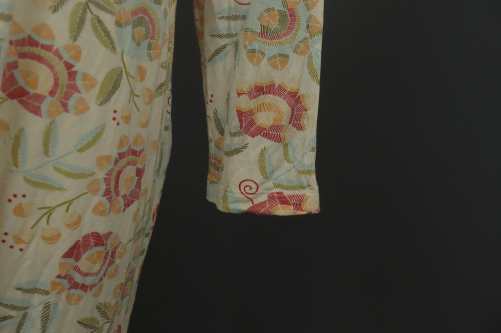 GUDRUN SJODEN Multicolor Floral Modal Long Sleeve Round Neck Shift Dress – Size L