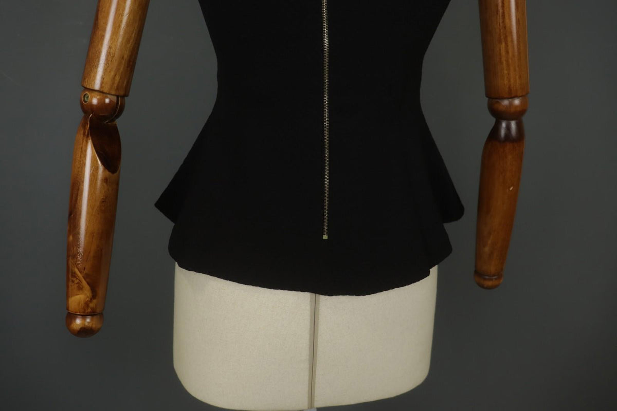 Sandro Black Sleeveless Regular Fit Crew Neck Back Zipper Blouse Top – Size 1