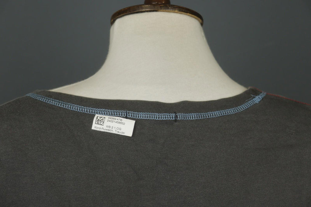 GUDRUN SJÖDEN Gray Palm Graphic Cotton Short Sleeve Round Neck T-Shirt – Size L/XL