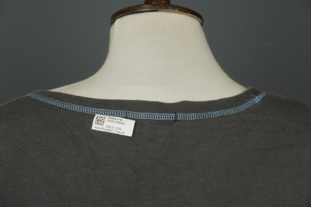 GUDRUN SJÖDEN Gray Palm Graphic Cotton Short Sleeve Round Neck T-Shirt – Size L/XL