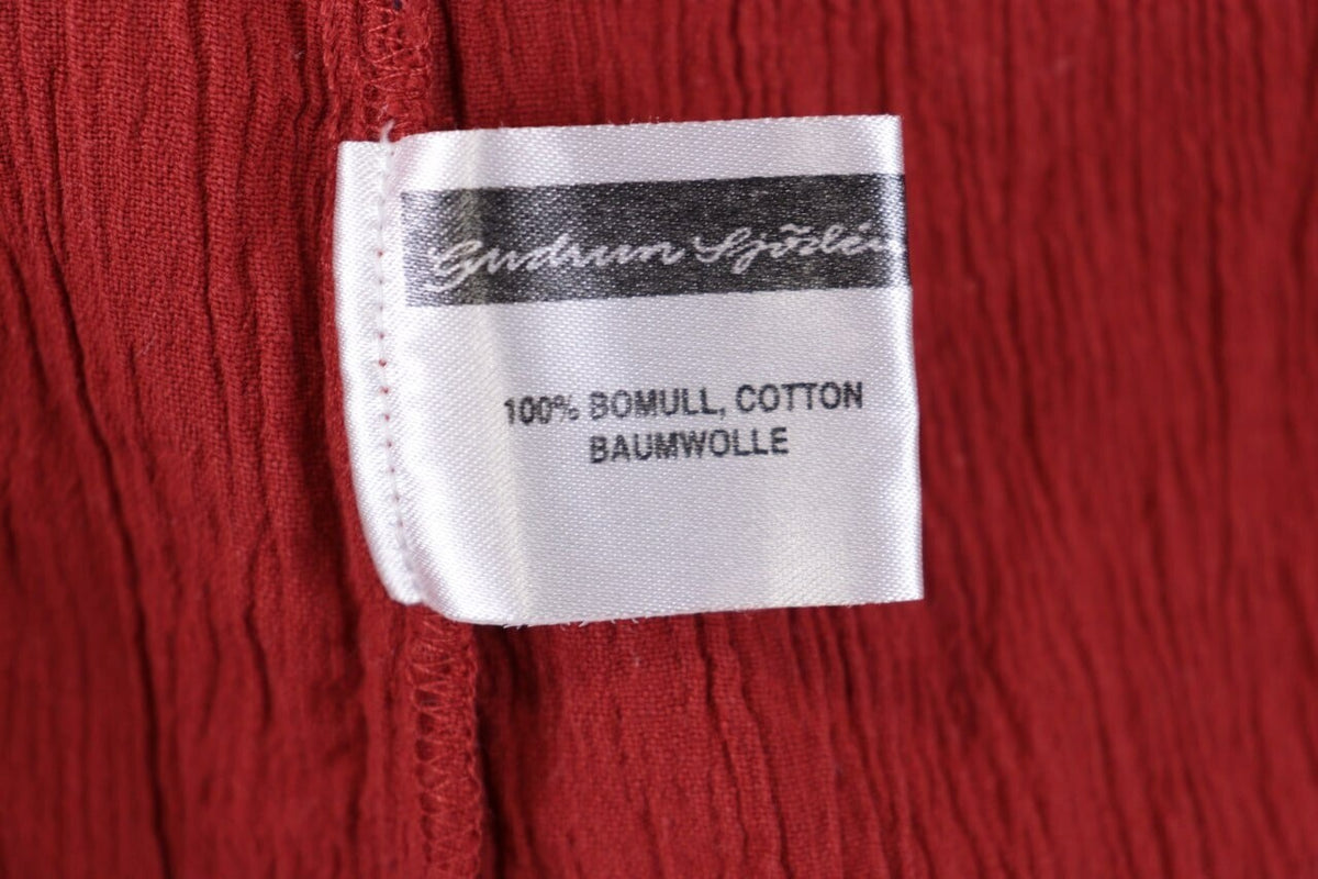 Gudrun Sjoden Red Button Down Asymmetrical Long Sleeve Top Shirt – Size XL