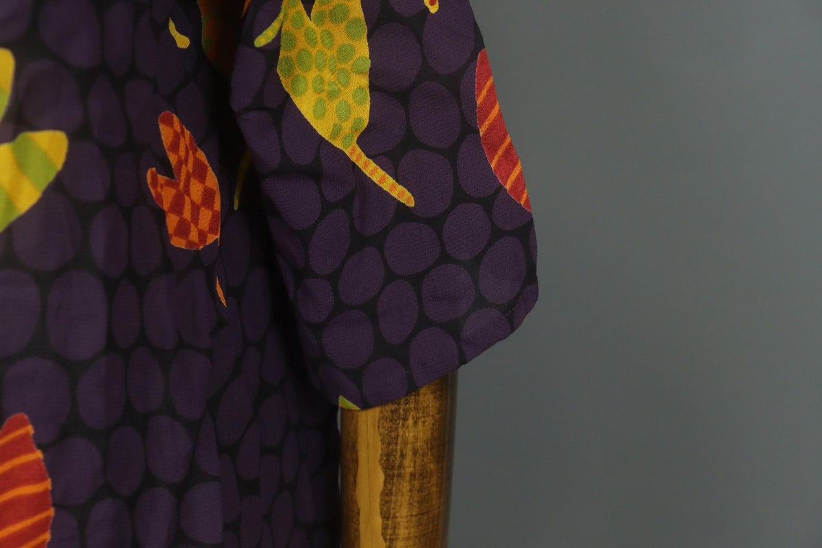 GUDRUN SJODEN Multicolor Printed Long Sleeve Button Front Sheath Dress – Size L