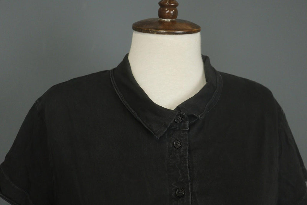 RUNDHOLZ DIP Black Casual Short Sleeve Collared Full Button Front Shirt – Size M