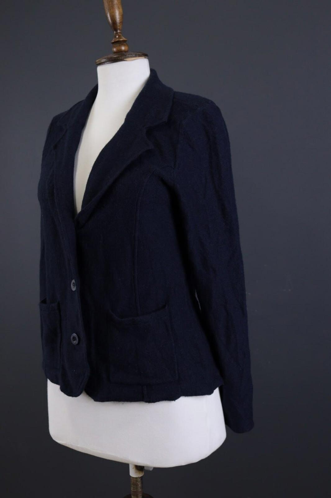 SONIA RYKIEL Blue Knit Single Breasted Blazer Jacket – Size M – Used